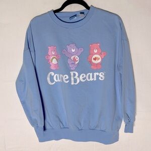 Care Bears Oversized Light Blue Care Bear Graphic Sweatshirt Crew Neck XS
